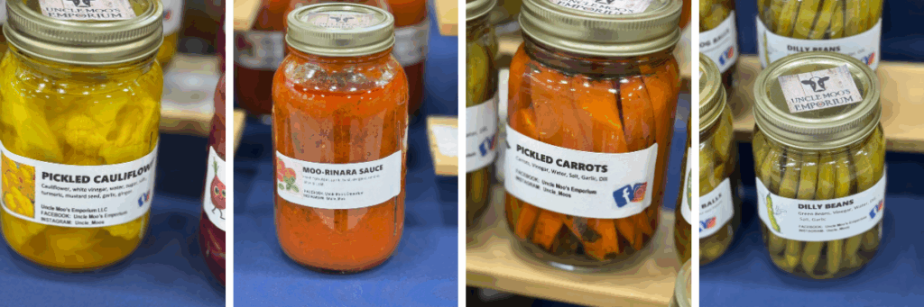 Selection of Uncle Moo's products