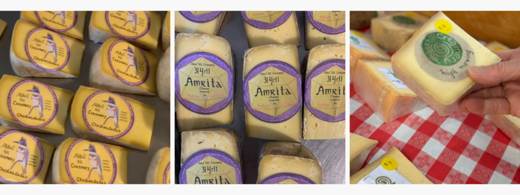 Selection of cheeses from Abbot Hill Creamery